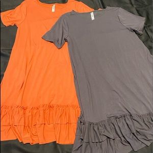 ❤️SOLD❤️ T-SHIRT DRESSES W/ RUFFLES